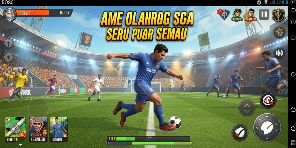 Tampilan gameplay seru dalam game BOS01 yang penuh aksi olahraga.