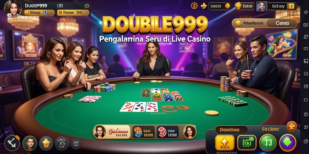 Tampilan menawan dari gameplay Live Casino DOUBLE999.