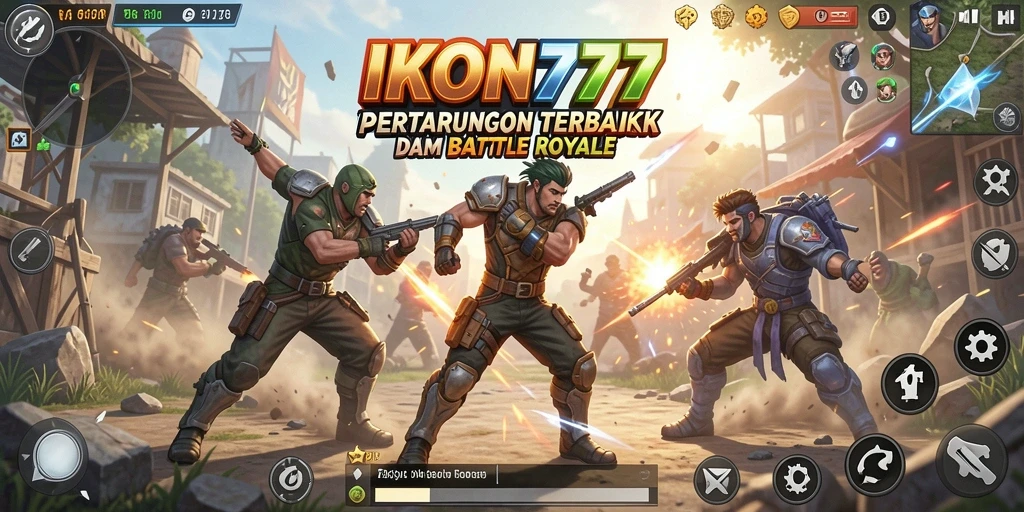 Tampilan gameplay seru dalam IKON777 Battle Royale.