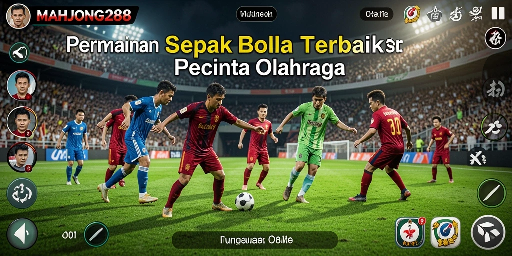 Tangkapan layar permainan MAHJONG288 menampilkan aksi sepak bola seru.