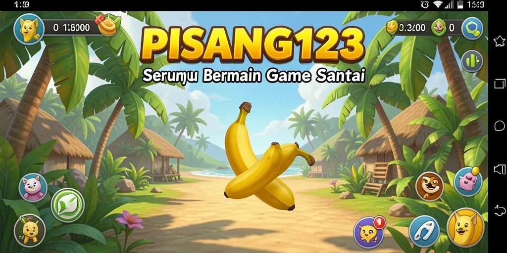 Tampilan gameplay PISANG123 dengan warna-warni cerah dan tantangan menarik.