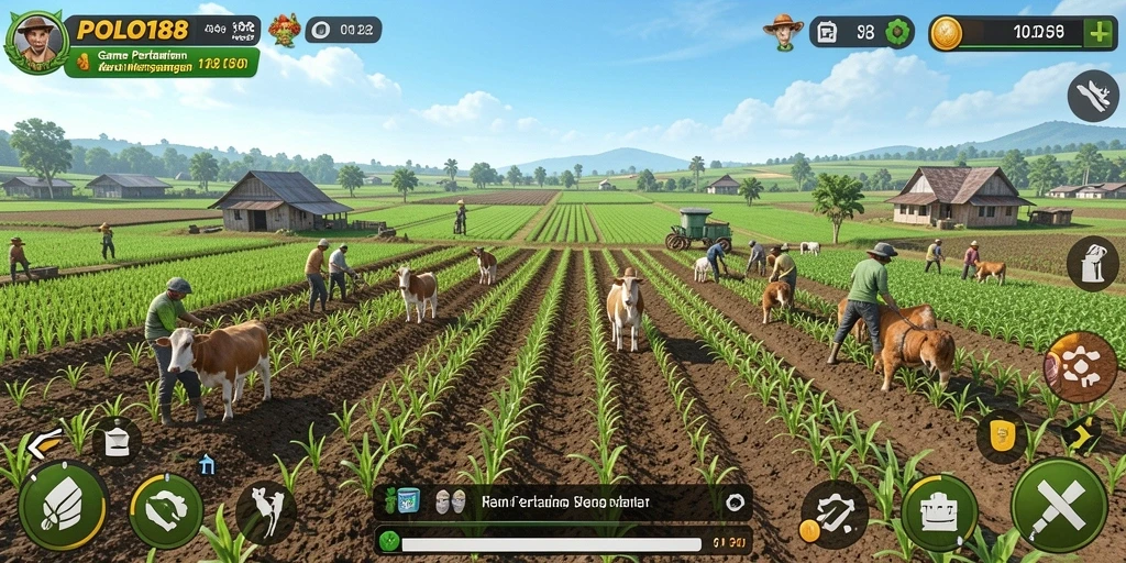 Tampilan menawan dari gameplay Farming di POLO188.