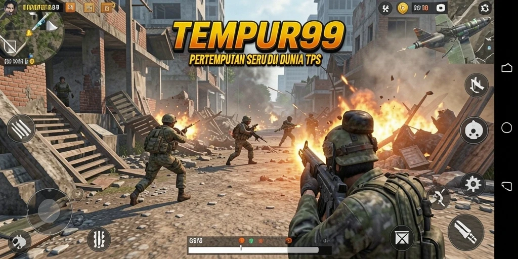Tampilan gameplay <strong>TEMPUR99</strong> yang menegangkan dan dinamis.