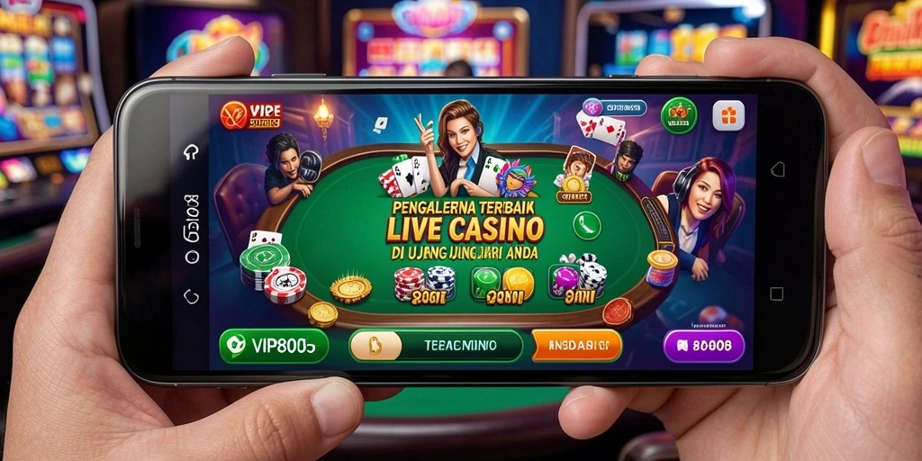 Tampilan menarik gameplay Live Casino di aplikasi VIP805.